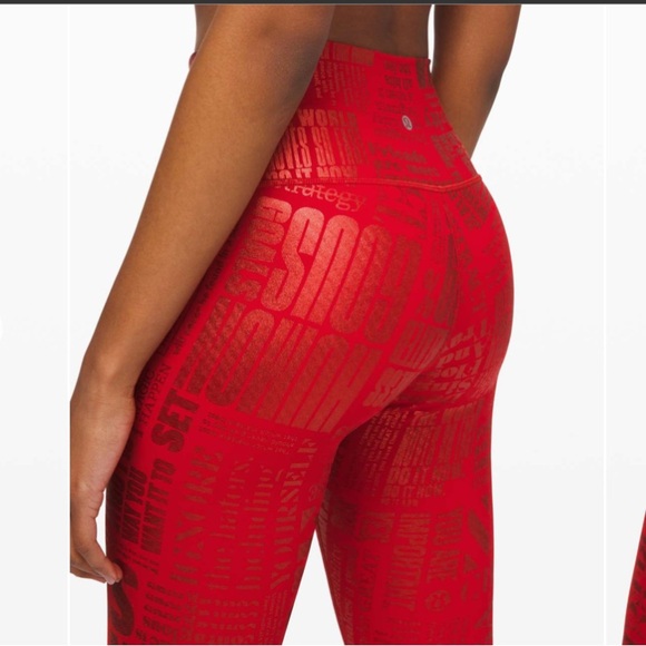 LULULEMON Red Manifesto Wunder Under High Rise Tight 28” Full On Luxtreme size 6 - Picture 4 of 13